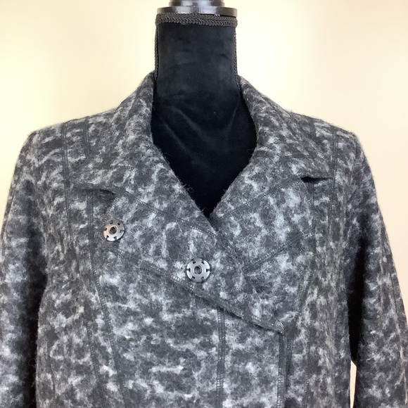 OLSEN WOOL BLEND ANIMAL PRINT BIKER JACKET - Picture 2 of 7